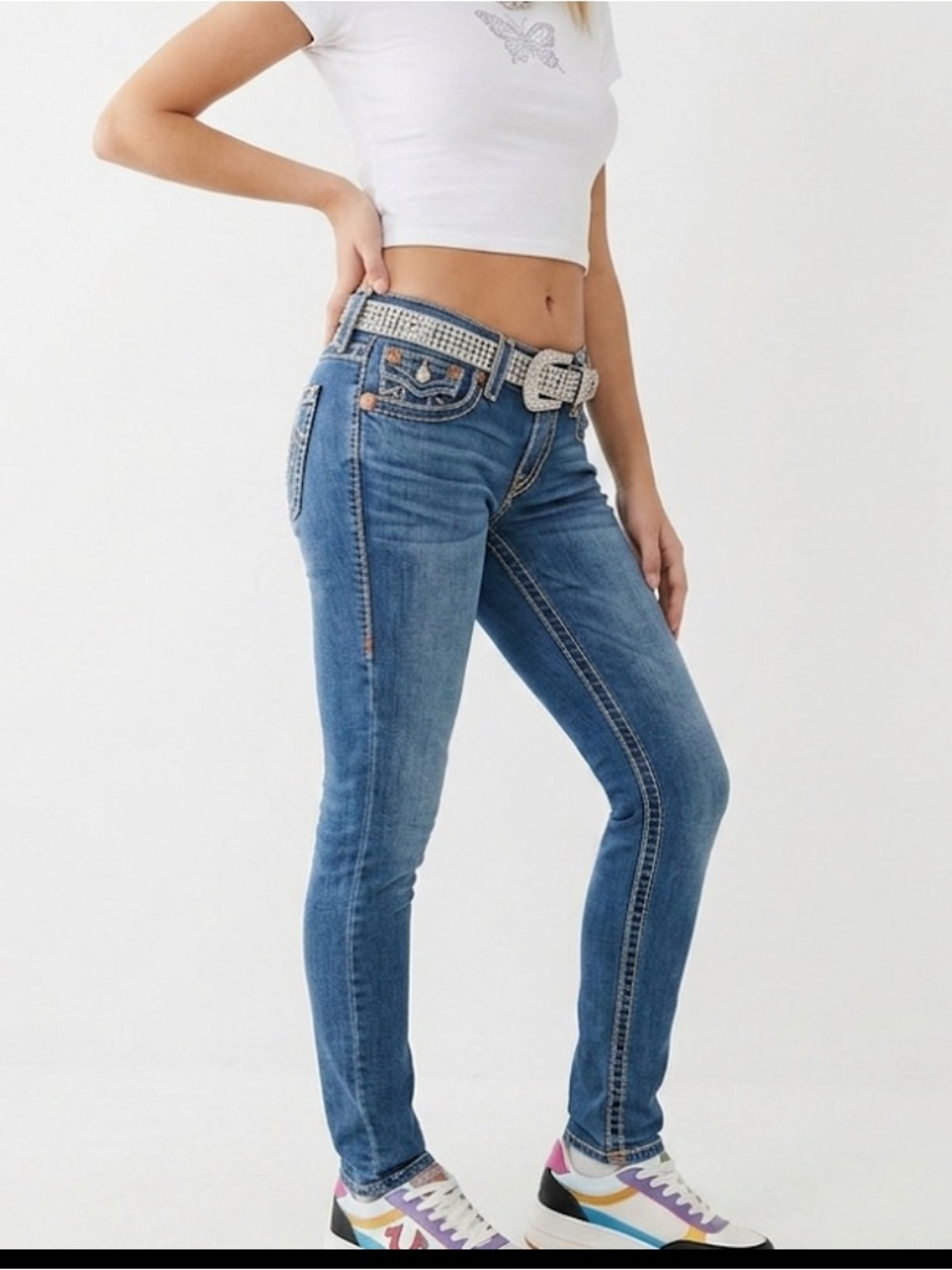 True Religion Jeans Y2K Med Wash, Low Rise, Classic Stitch Size 26